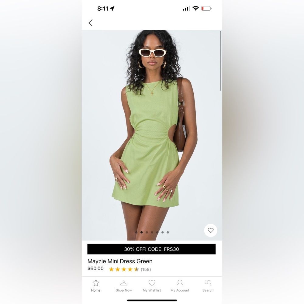 Princess Polly Green Cut Out Dress